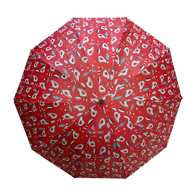 Amapola - B Rojo con estampado blanco y grís
